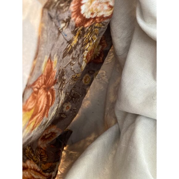 Vintage 70s Boho Floral Carpet Bag Retro Velour Purse 17" w/Wood Handles - Picture 10 of 14